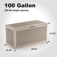 thumbnail image 2 of EasyUp Coffre de Terrasse en Résine de 100 Gallons, Coffre de Rangement Extérieur Verrouillable pour Meubles, Outils de Jardin et Rangement d'Outils, Boîtes de Rangement Extérieures Étanches (Motif Gris), 2 of 7