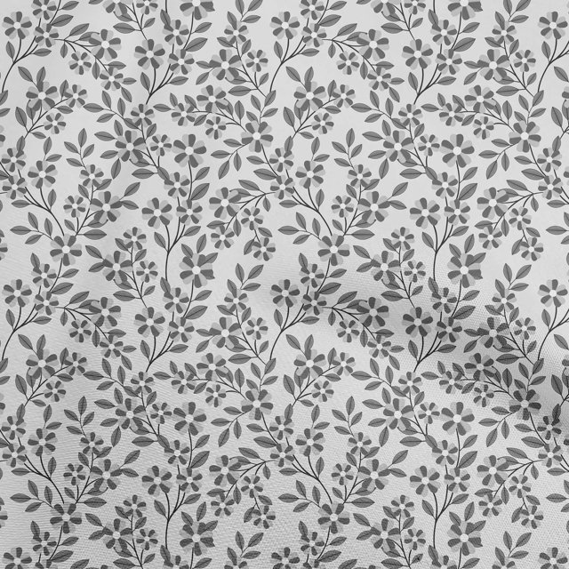 oneOone Rayon Light Gray Fabric Floral Craft Projects Decor Fabric Printed By The Yard 56 Inch Wide