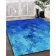 thumbnail image 3 of Ahgly Company Tapis d'Intérieur Lavable à la Machine, Carré, Transitionnel, Bleu Orchidée Bleu, Tapis de Zone, 5 Pieds Carré, 3 of 7