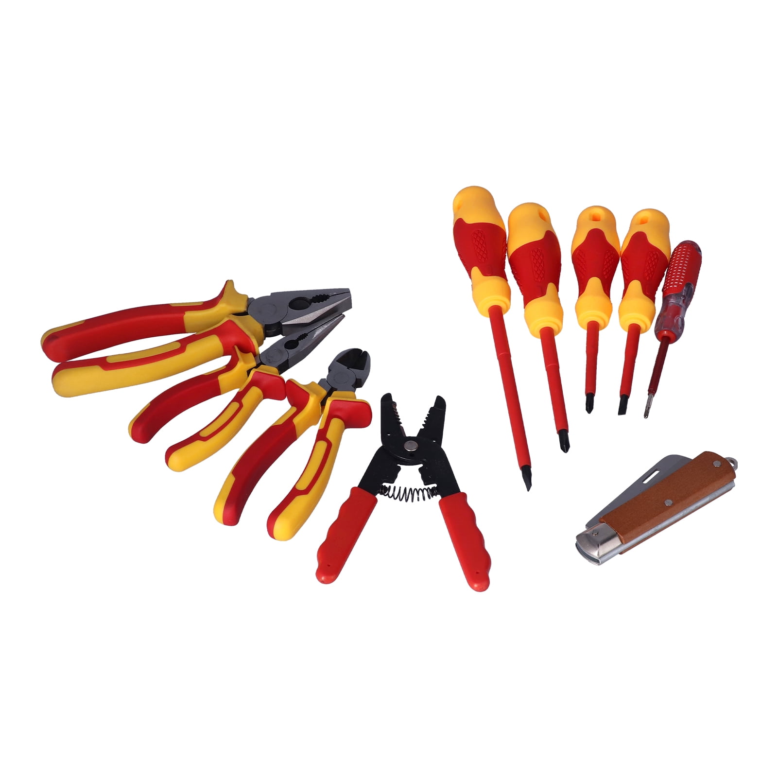 LYUMO 10 Pcs Insulated Electrician Tool Set With Slotted Cross Head Tip Electrician Screwdriver Set,Insulated Electrician Screwdriver Set,Electrician Tool Set