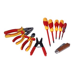 LYUMO 10 Pcs Ensemble d'outils électriciens isolés avec embout de tête à fentes, ensemble de tournevis électricien isolé,ensemble d'outil électricienne