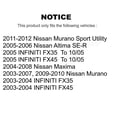 thumbnail image 2 of CMX Front Rear Ceramic Brake Pads Kit for Car Nissan Murano Altima Maxima INFINITI FX35 FX45 KCX-100254, 2 of 9
