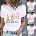 thumbnail image 1 of T-shirts à Col Rond pour Femmes, Imprimé Lapin de Pâques, Manches Courtes, Blouse, Hauts d'Été Grande Taille, Coupe Ample pour Femmes en Solde, 1 of 6