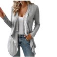 thumbnail image 1 of Yuyuzo Cardigan for Women Long Sleeve Open Front Ribbed Hem Solid Color Cardigan Casual Fall Coats, 1 of 6