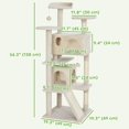 thumbnail image 2 of 54" Beige Cat Tree - Multi-Level Tower with Scratching Posts, Condo & Bed - Activity Center for Living Room & Playtime, 2 of 7