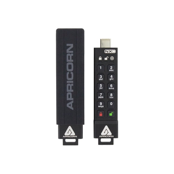 Apricorn Clé Secure Key 3 Aegis 128 Go NXC 256 Bits Matériel - Clé USB 3.2 Type C Chiffrée, FIPS 140-3 Niveau 3 Validé (ASK3-NXC-128 Go)