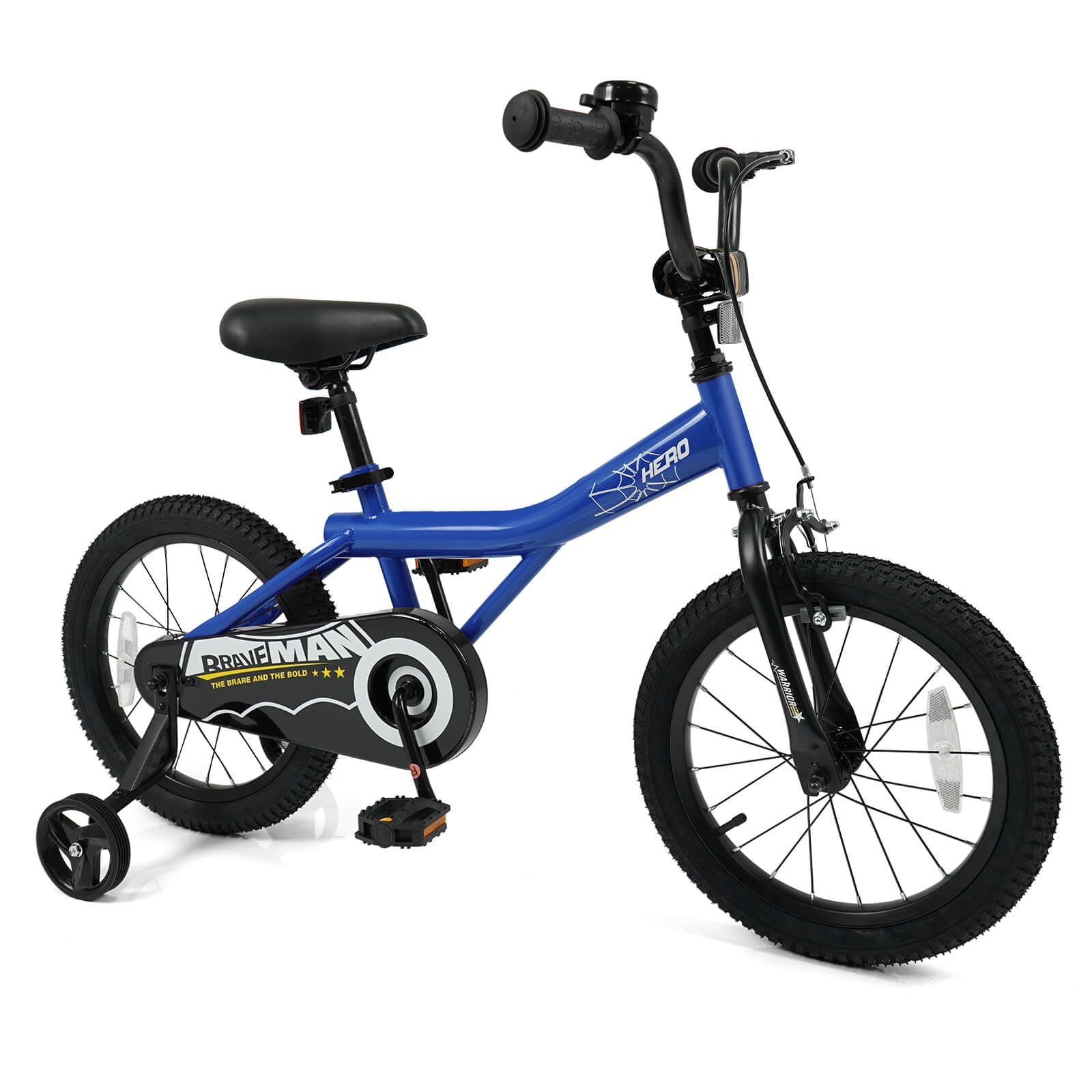 Costway Kids Bike, 16 Inch Bicycle for Children with Removable Training Wheels, Dual Brakes Blue