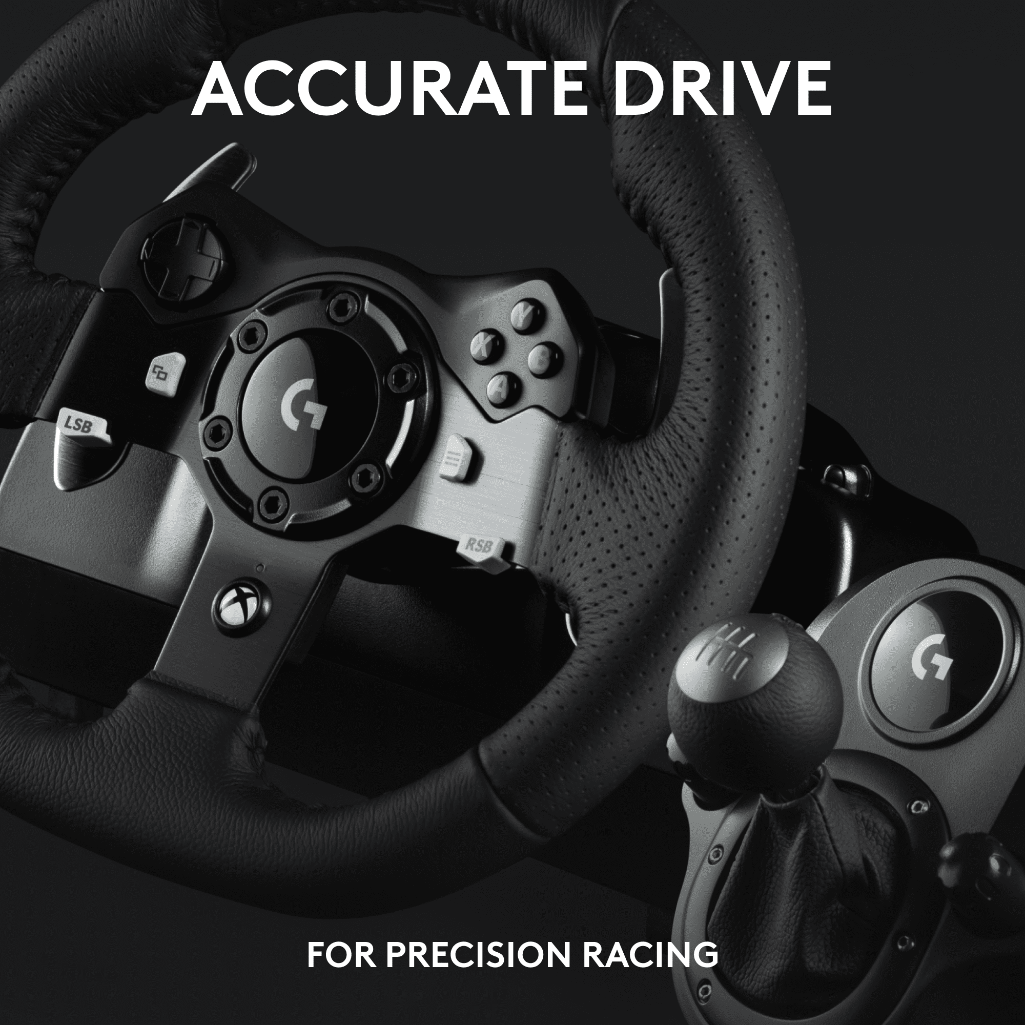 Ensemble Logitech G920 SE Racing: volant de course et pédalier G920 Driving Force, retour de force + levier de vitesse Driving Force - pour Xbox X|S, Xbox One, PC, Mac - Noir