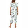 thumbnail image 4 of Rbaofujie Ensemble de Pyjama Short pour Femme, Col Rond, Imprimé Floral, Chemise de Nuit à Manches Courtes et Ensemble Pantalon, Tenue d'Intérieur, Pyjamas avec Poches, Ensemble de Pyjama, 4 of 6
