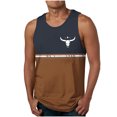 thumbnail image 2 of Sentmoon Men Tank Tops Undershirt Summer Sleeveless Crew Neck Men Undershirts Gradient Color Loose Fit Plus Size Muscle Compression Shirts for Men Hawaiian for Summer Beach Days Brown L, 2 of 5