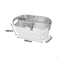 thumbnail image 2 of Galvanized Beverage Tub Oval Ice Bucket for Beer Champagne Cocktail Cooling, Rustic Metal Container, 2 of 3