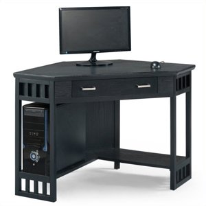 Bowery Hill Bureau d'ordinateur en bois massif en noir