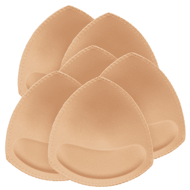 Nimiah Bra Pads Insert 3 Pairs Sewn Edge Bra Inserts CD Cups | Swimsuit Replacement Pad Beige