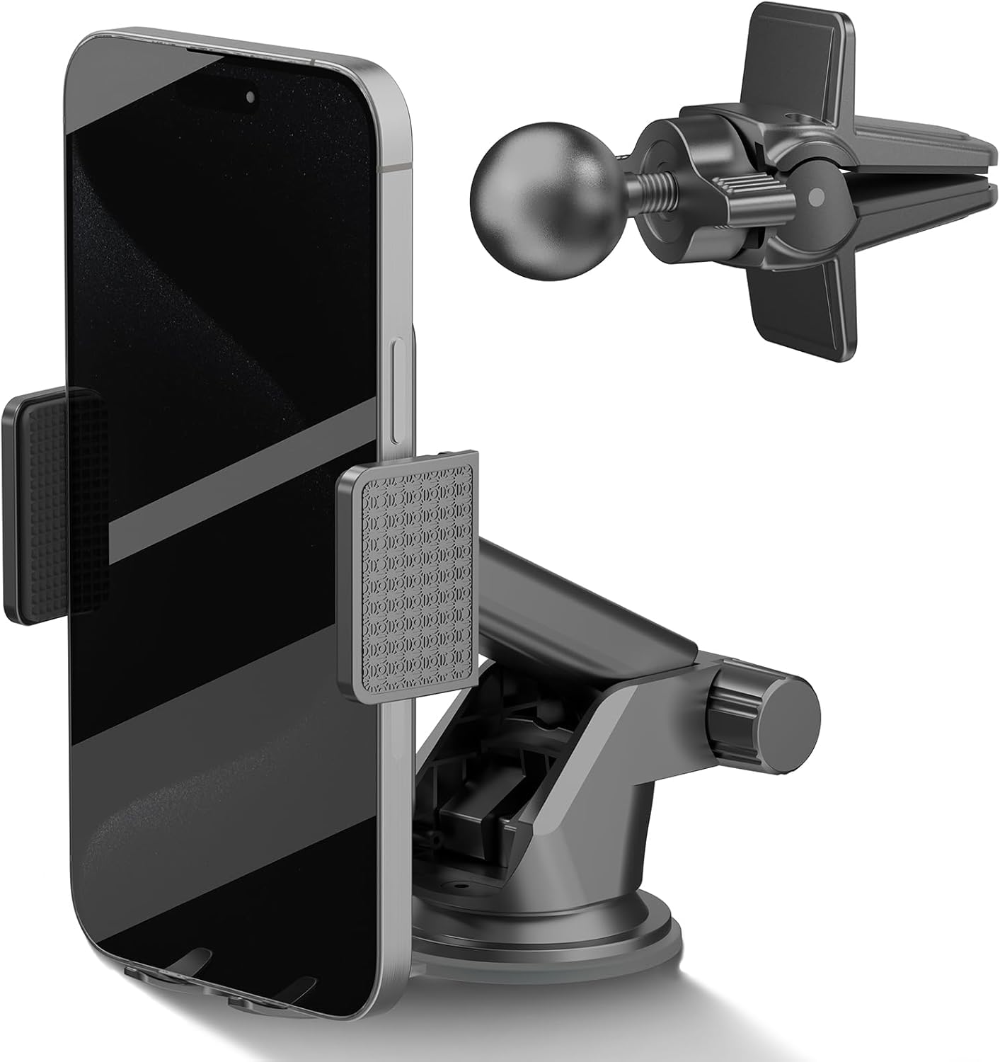 WYZWYZ 3-in-1 car Phone Holder Mount with Suction Cup for Windshield Dashboard air Vent Universal Hands-Free Phone Holders for Your car fits iPhone