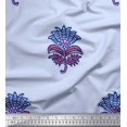 thumbnail image 1 of Soimoi Polyester Crepe Fabric Leaves & Floral Block Print Fabric by Yard 52 Inch Wide, 1 of 3