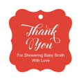 thumbnail image 1 of Darling Souvenir Baby Shower Thank you Favor Tags Custom Hang Gift Tags-Red-100 Tags, 1 of 1
