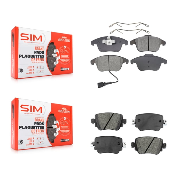SIM Front Rear Semi-Metallic Brake Pads Kit for Car Volkswagen Passat Audi Q3 Quattro KSM-100453