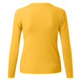 thumbnail image 4 of HBFAGFB Short Cardigan Womens Fashion and Vintage Ribbed Button Down Knitted Sweater Yellow Size M, 4 of 5