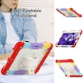 thumbnail image 4 of XYX For iPad Air 5th/4th Generation 10.9 inch 2022/2020 Case, 360 Rotating Shockproof Cover with Stand, Screen Protector, Shoulder Strap, Rainbow Red, 4 of 7
