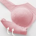 thumbnail image 3 of VEKDONE Woman's Lace Fashion Thin Style Ventilate Front Buckle Bra Without Steel Rim Red 44/100BC, 3 of 5