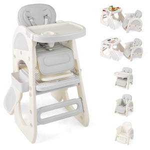 Gymax Chaise convertible bébé Tall 2-Tier Chaise d'alimentation de plateau alimentaire pour 18+ Mois