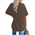 thumbnail image 4 of WEIYLL Women's T Shirts Ladies Basic Solid Color V Neck Short Sleeve Coffee Tees Sizes S, 4 of 5