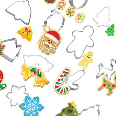 Stainless Steel Christmas Cookie Cutters Gingerbread House Cookie Cutters Man Christmas Tree Fondant Mold Baking Cake Mold Biscuit Fondant Cutter