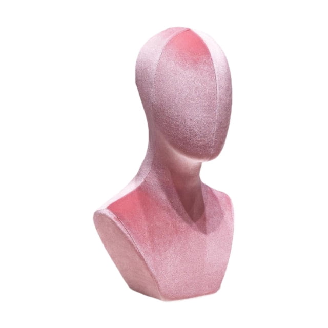 TISHITA Mannequin Tête Modèle Support de Chapeau Présentoir Tête pour Coiffe Casque Foulards Rose