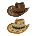 thumbnail image 3 of Chapeau de Cow-Boy Casquette de Plage Conception Spéciale Accessoires de Voyage Réglables Fournitures Extérieures Parasol Multicolore Unique Large Faisceau Kaki, 3 of 8