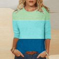 thumbnail image 2 of IROINNID en Solde T-shirt à Manches Longues en Polyester pour Femmes Confortable d'Été Ajusté à Nouer Col Rond T-shirt, Vert, 2 of 5