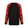 thumbnail image 3 of Faithtur Femmes Sweat-Shirt Modèle de Style de Noël à Manches Longues Pull à Carreaux, 3 of 9