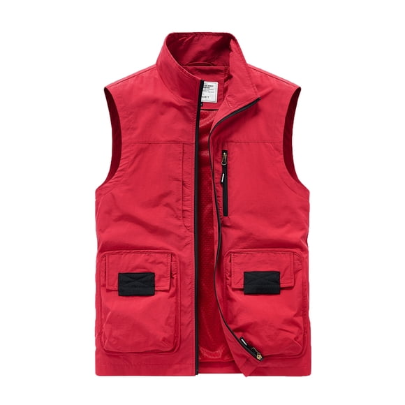 Cameland Men's Casual Outdoor Work Fishing Travel Photo Cargo Vest Jacket Multi Pockets, Mens Vests Outerwear