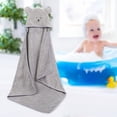 thumbnail image 2 of Baby Hooded Towel Animal Shape Essential Bathrobe for Infant Newborn Grey, 2 of 8