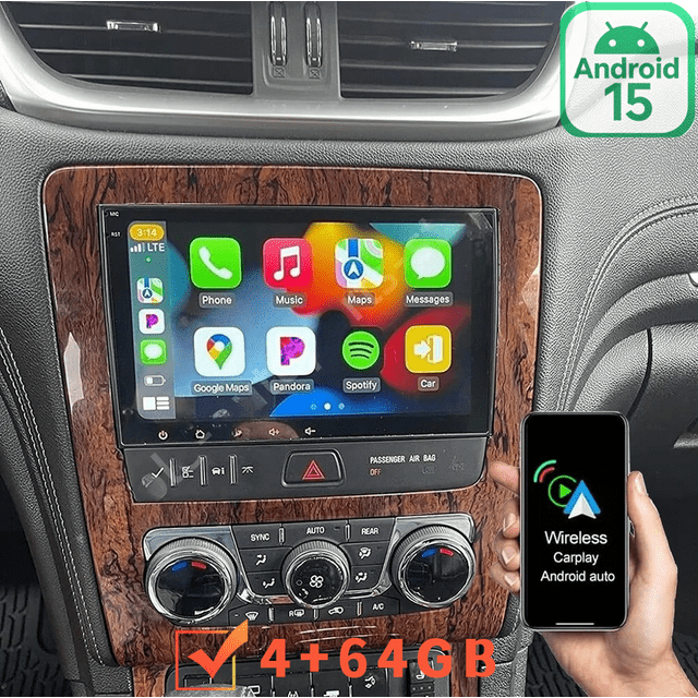 Android 15 Radio de Voiture Intelligente For Chevrolet Traverse 2008-2014 - 4+64G Grand Rangement, Supporte Miroir Link, Contrôle au Volant & Connexion Double Système & Caméra HD