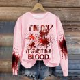 thumbnail image 2 of Rbaofujie Chandails d'Automne Halloween Mode Femmes Décontracté Manches Longues Col Rond Imprimé Chandail pour Dames Hauts Blouse Rose Chandails à Capuche et Chandails pour Femmes, 2 of 3