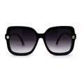 thumbnail image 1 of Womens Oversize 90s Designer Rectangle Butterfly Plastic Sunglasses Black Smoke, 1 of 4