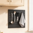 thumbnail image 4 of Plastic Storage Rack Black Pegboard Shelf Wall Mounted Storage Organizer with Hooks(1Pcs) Rkxzt, 4 of 8