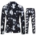 thumbnail image 4 of TIMIFIS Mens 2 Piece Print Suit Floral Partys Dress Jacket Slim 2 Button Blazer PantsFall, 4 of 9
