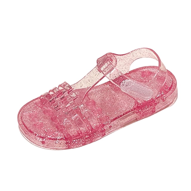 Girls' Soft-Soled Comfortable Crystal Shoes Spring/Summer Style Jelly Princess Shoes Children's Beach Sandals