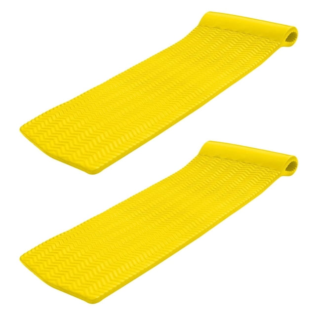 TRC Recreation Sérénité Matelas Flottant de Piscine en Mousse de 70 Pouces, Jaune (Lot de 2)