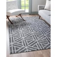 thumbnail image 2 of Unique Loom 3149034 Tapis Rectangulaire Motif Treillis 8 x 10 Pi, Gris Foncé, 2 of 2