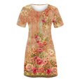 thumbnail image 3 of Robes pour Femmes 2024 Été Surdimensionnée Bord de Mer Décontractée Imprimée à Manches Courtes à Col Rond Robe Rabais de 50 % Liquidation!, 3 of 4
