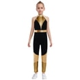 thumbnail image 1 of Freebily Kids Girls Shiny Metallic Gymnastic Unitard Sleeveless Bodysuit for Training and Performance Gold 16, 1 of 6