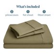 thumbnail image 2 of Bare Home Premium 1800 Collection 4-Piece Bed Sheet Set, Split Head Flex King, Olive, 2 of 10