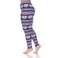 thumbnail image 3 of White Mark PS210-192 Plus Printed Leggings, Navy & Fuchsia - One Size, 3 of 5