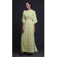 thumbnail image 4 of Bimba Robe Longue Imprimée en Rayonne à Feuilles, Taille Smockée, Fente Latérale, pour Femme - Grande, 4 of 6