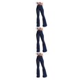 thumbnail image 2 of pitrice Women Wide Leg Jeans High Waist Flared Pants Solid Color Strap Spring Summer Hip-Lifting Ladies Trousers For Office Blue M 3Set, 2 of 6