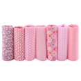 thumbnail image 3 of 7pcs Cotton Fabric DIY Assorted Squares Pre Cut Bedding Suite Quarters Bundle Pink 25*25cm, 3 of 13