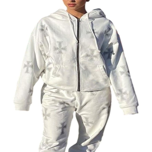 Women Y2k Skeleton Zip Up Hoodies Rhinestone Graphic Oversized Pullovers