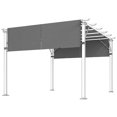 thumbnail image 1 of Outsunny 2 Pcs Auvent de Pergola 16 x 4 Pi, Protection UV pour Pergola, Gris Foncé, 1 of 10